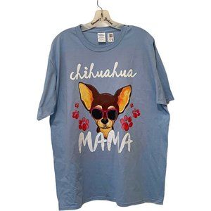 Port & Company Chihuahua Mama Tshirt‎ Light Blue SIZE XL